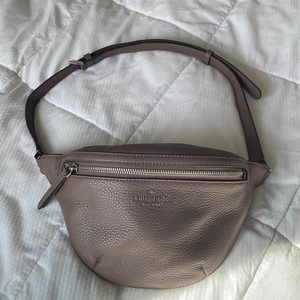 Kate Spade Jackson Belt Bag Fanny Pack Pebbled Leather Purse Sling in Mauve